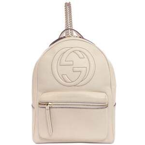 GUCCI Authentic White Leather Backpack